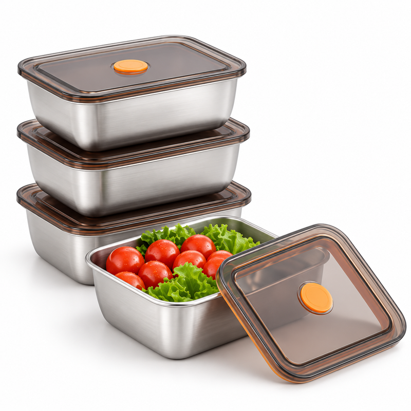 Set 12 Contenitori Ermetici in Acciaio Inox 304 · 2400 ml - mirelostore